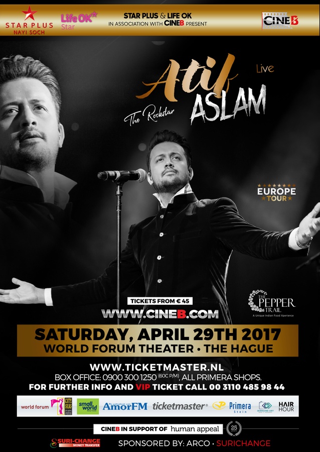 Titelbild der Veranstaltung ATIF ASLAM - Live in Berlin | Logen-Seat in der Ticketmaster Suite