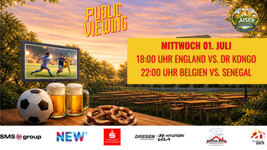 Public Viewing Sechzehntelfinale ENG vs. COD & BEL vs. SEN