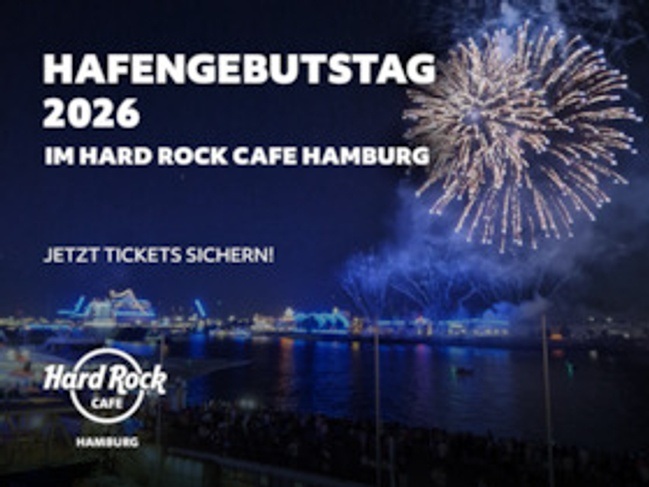 Hard Rock Cafe Hamburg – Elbe in Concert/Hafengeburtstag von der Dachterrasse genießen