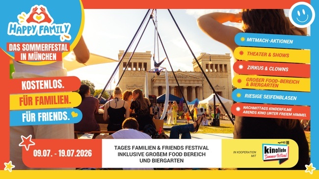 Happy Family · MO 13.7. · SPOTS ON – kostenloses Familienfestival am Königsplatz