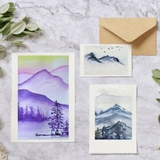 Aquarell: Berglandschaft
