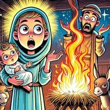 Maria, die Krippe brennt!!