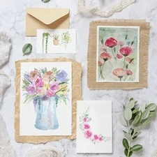 Aquarell: Blüten und Blätter