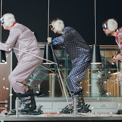 Drei Männer im Schnee