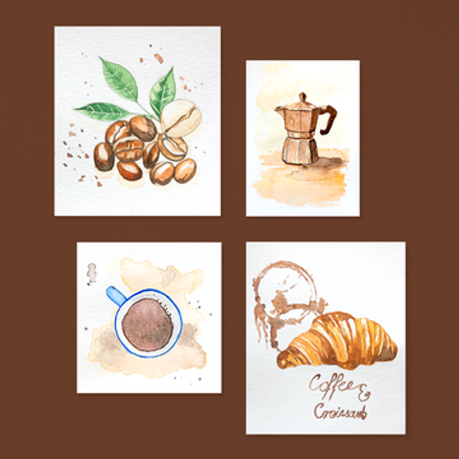 Aquarell: Coffee House