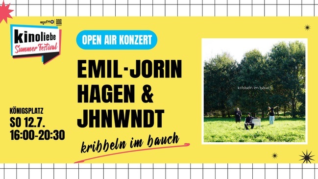 Emil, Jorin Hagen & JHNWNDT — Open-Air-Konzert — Kinoliebe 2026 · LED