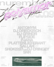 Polyamor w/ Antonym + DJ Drechisch + DJ Grindr + Flipside + Pjana + Shoki287 and many more