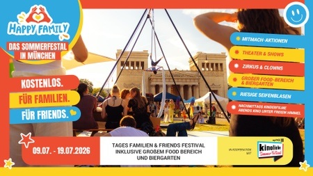 Happy Family · SO 12.7. · BUNTE SUNDAY — kostenloses Familienfestival am Koenigsplatz