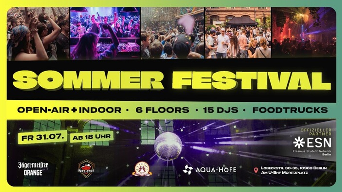 4.000 Studis | 6 Floors + Outdoor-Area |Sommerfestival Berlin - AQUA Höfe |