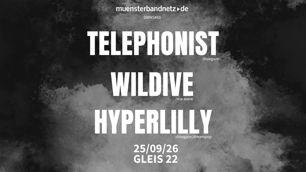 Titelbild der Veranstaltung DWNS#69: Telephonist + Wildive + Hyperlilly