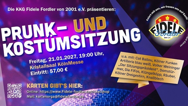 Karneval total! Prunk- und Kostümsitzung KKG Fidele Fordler, 21.1.2027