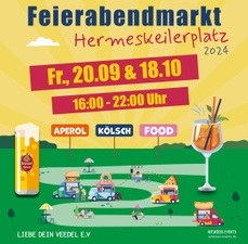 Feierabendmarkt auf dem Hermeskeiler Platz in Sülz / Lindenthal