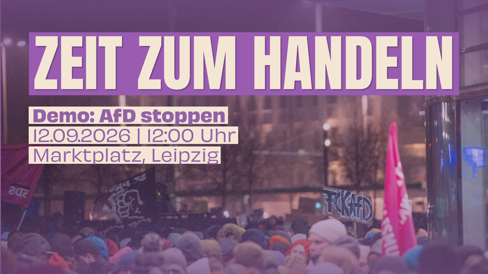 Zeit zum Handeln: AfD stoppen! - Demonstration nach Wahl in Sachsen-Anhalt