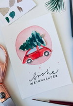Watercolor X-Mas Karten