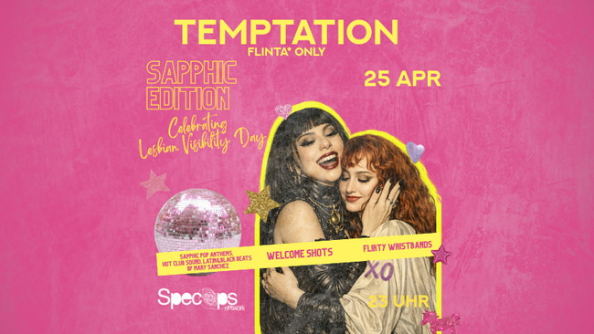 Temptation Sapphic Edition, 25.4., FLINTA* Only Special, im Spec Ops