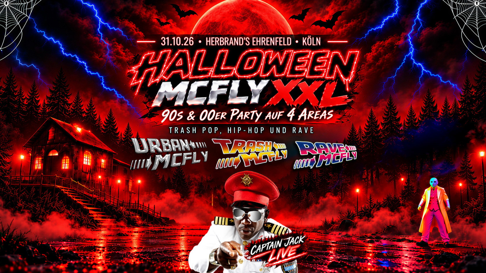 Halloween McFly XXL - 90s/00er Party auf 4 Aras w/ Captain Jack Live