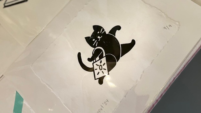 Linoldruck auf Papier