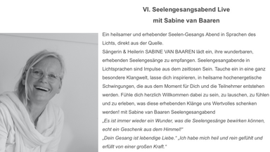 Seelengesangabend in Rheinbach mit Sängerin und Heilerin Sabine van Baaren