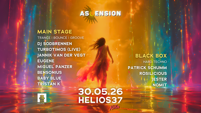 Ascension w/ DJ Sodbrennen, Turbotimos, Jannik van der Vegt & more at Helios37