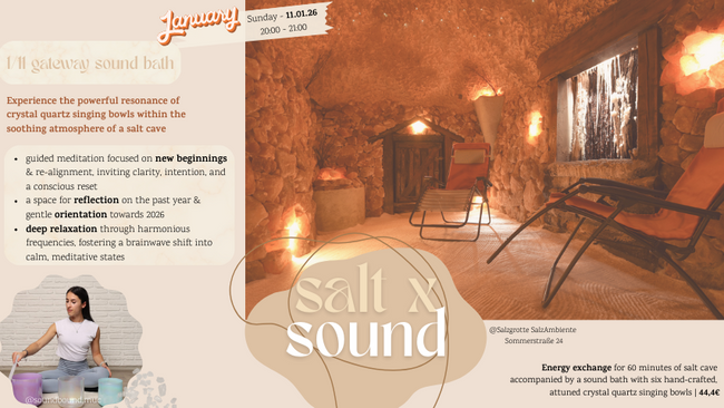 Salt x Sound: enjoy the soothing sounds of crystal singing bowls in a calming salt cave setting