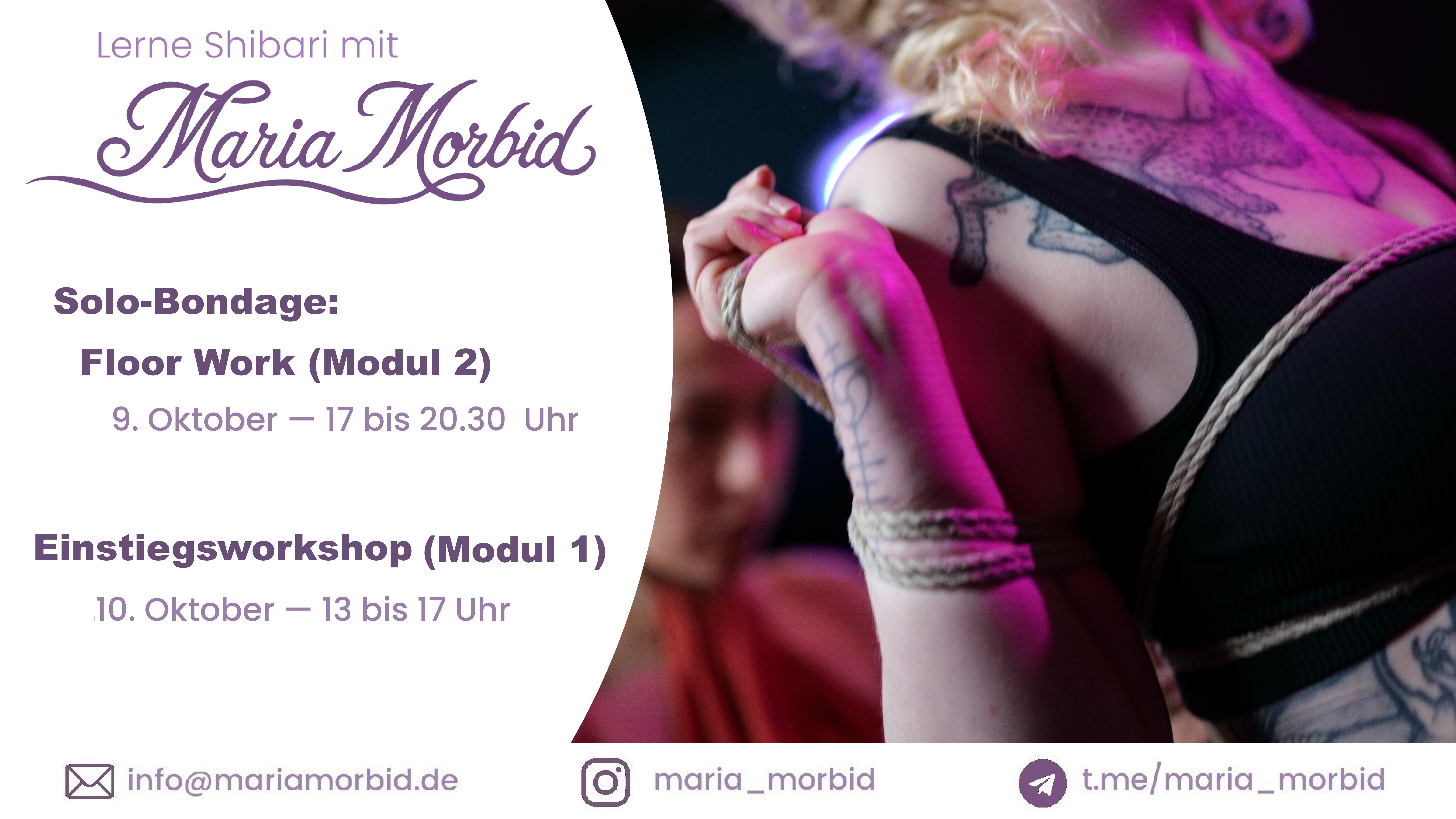 Shibari Einstiegsworkshop mit Maria Morbid (Modul 1)