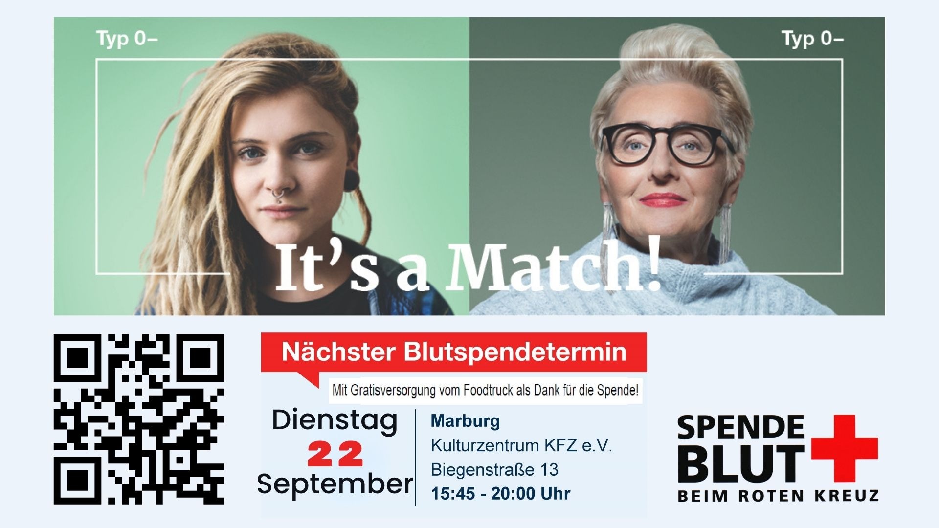 DRK-Blutspende im KFZ mit kostenloser Food Truck Aktion als Dankeschön für die Spendenden