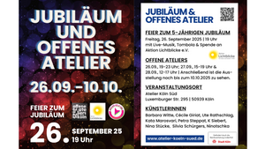 5 Jahre Atelier Köln Süd – Jubiläumsfeier & Offene Ateliers 2025