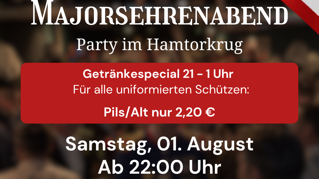 Titelbild der Veranstaltung Grenadier Majorsehrenabend im Hamtorkrug!