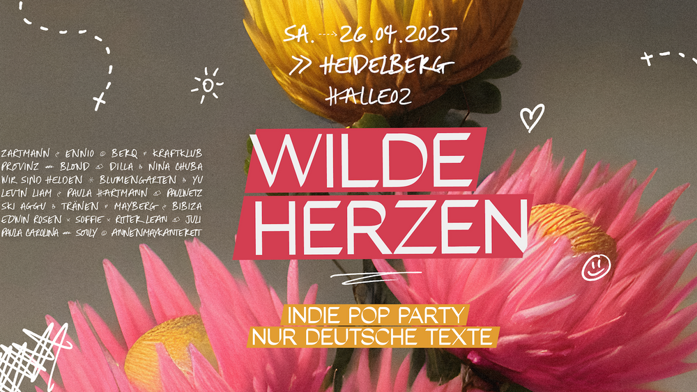 Wilde Herzen • Die Indie Pop Party mit deutschen Texten • Heidelberg