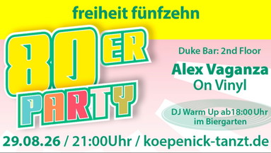 80er Party mit warmup im Biergarten