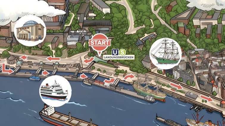 2 stündiges Stadtquiz Landungsbrücken bis Speicherstadt inkl. Gewinn!