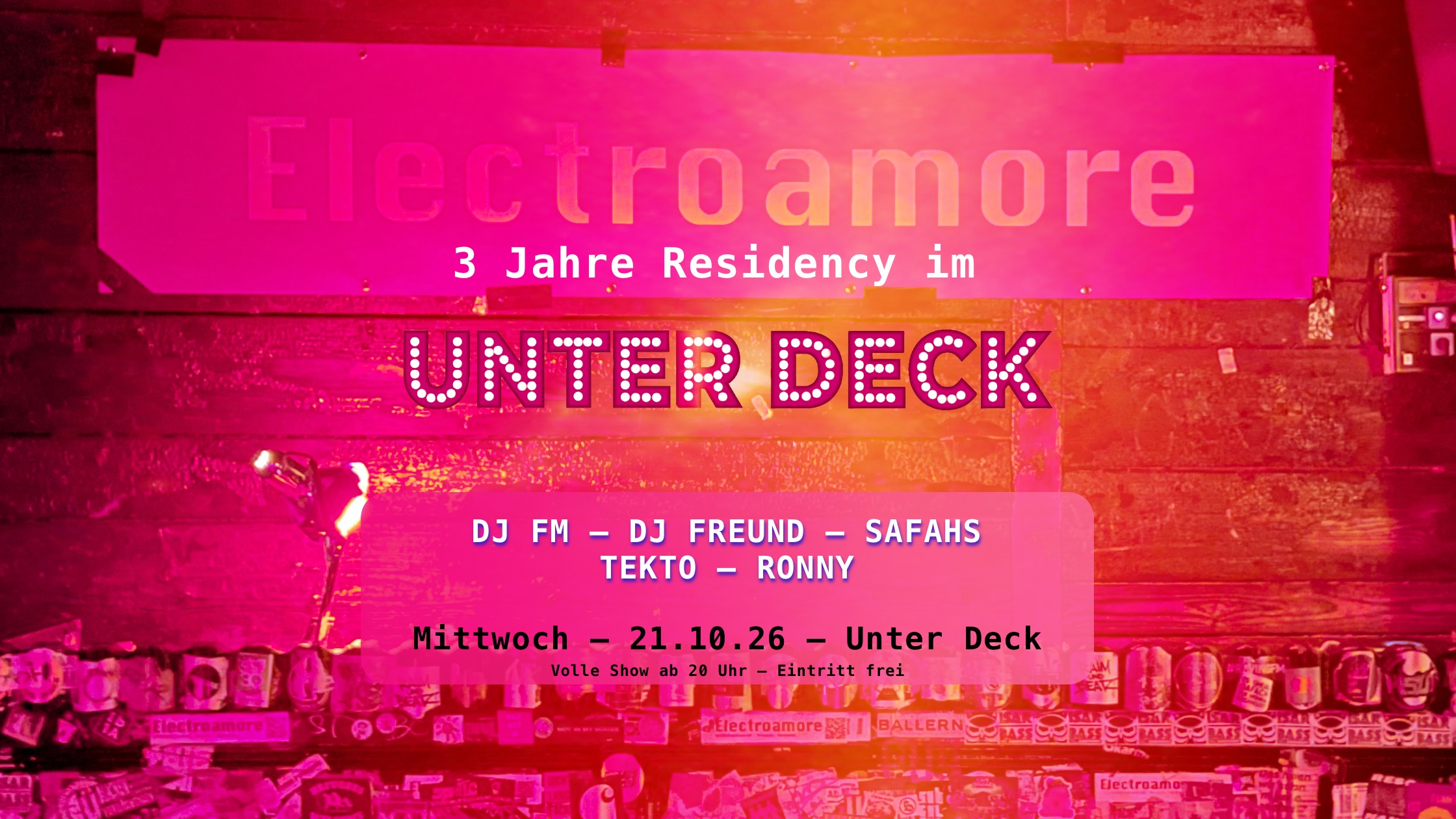 3 Jahre Electroamore Residency im Unter Deck