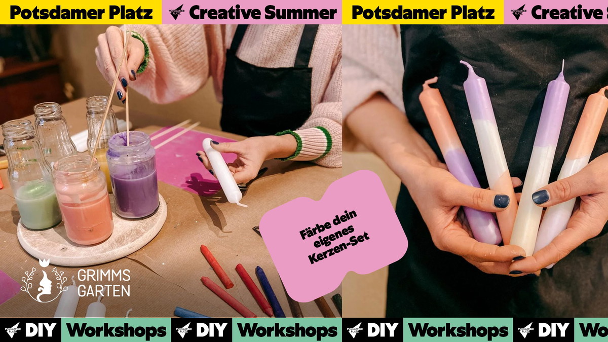 Dip-Dye Kerzen gestalten (Create dip-dye candles) | Creative Summer Potsdamer Platz