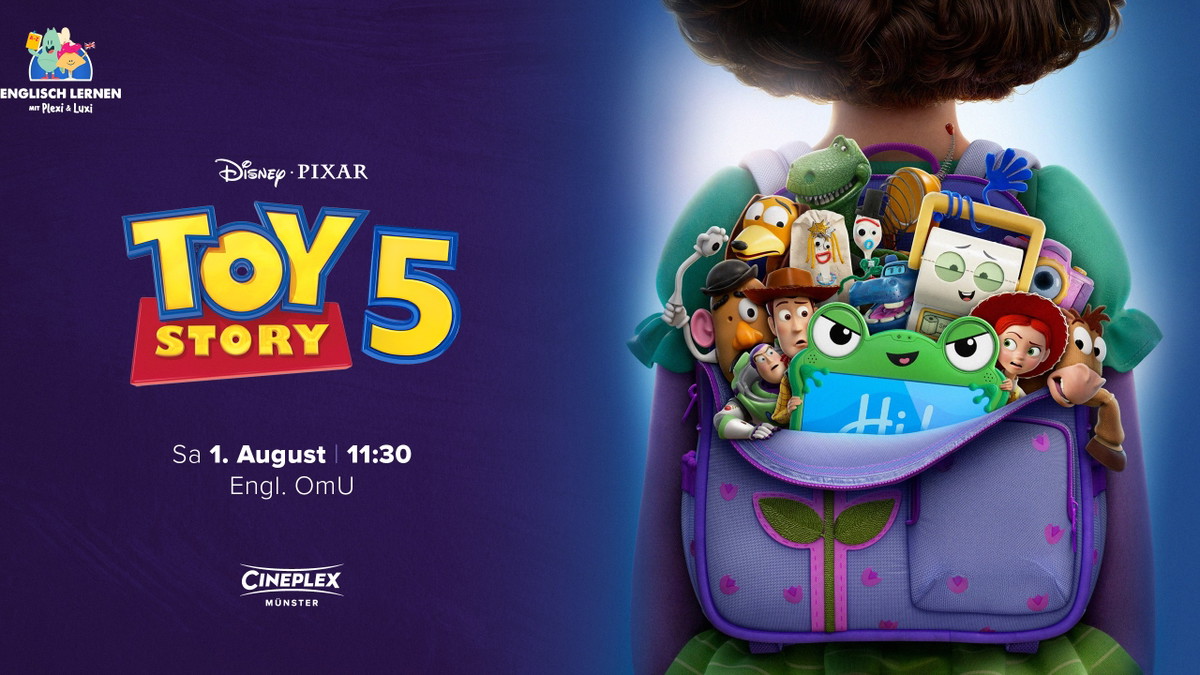 Titelbild der Veranstaltung Englisch lernen mit Plexi & Luxi: Toy Story 5