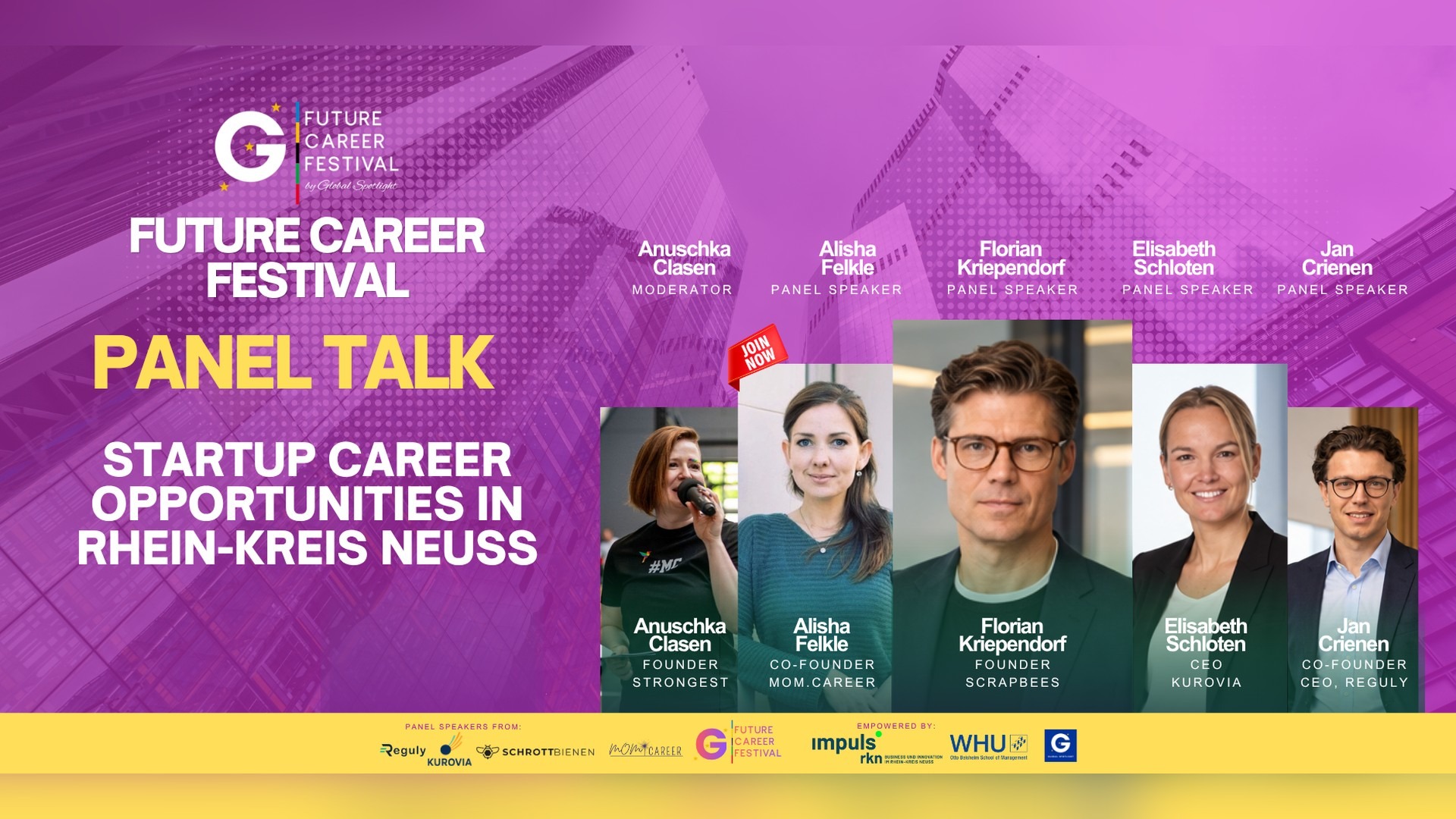 Career Opportunities in Start-ups in Rhein-Kreis Neuss Panel Talk - Future Career Festival Programm