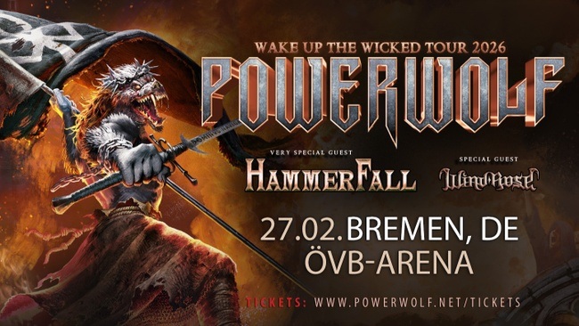 Powerwolf - WAKE UP THE WICKED – Tour 2026 Very Special Guest: HAMMERFALL