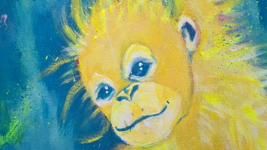 artparty *urban monkey paint&sip malerei in kleiner entspannter runde
