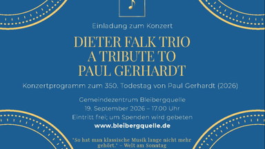 Dieter Falk Trio - A tribute to Paul Gerhardt