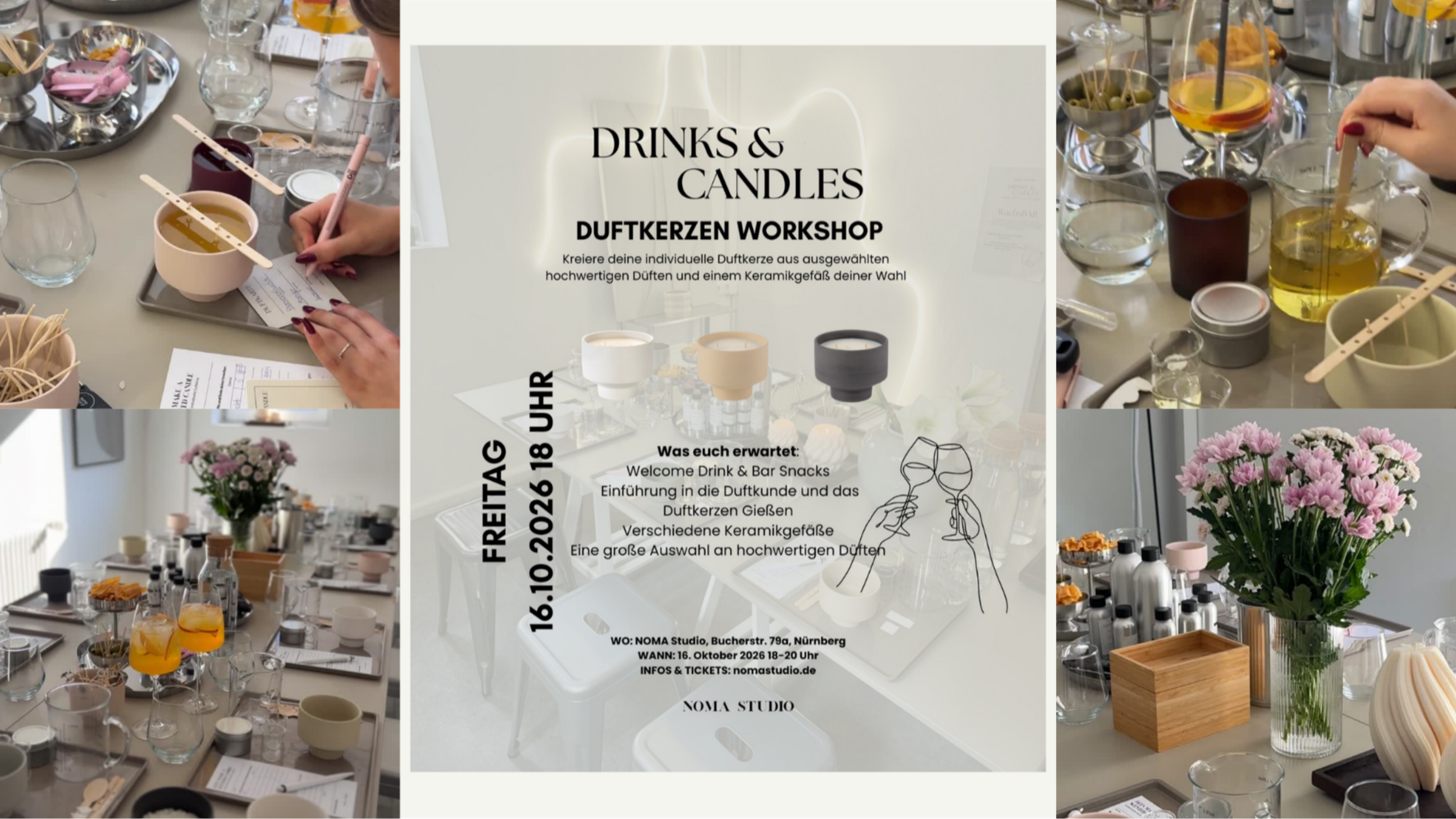 Duftkerzen Workshop Fr 16.10.2026 – DRINKS&CANDLES
