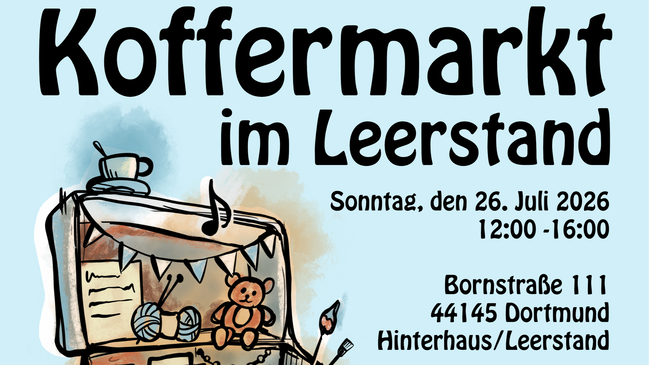 Koffermarkt im Leerstand, 27 Künstler*innen und drei Workshops