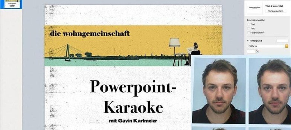 Powerpoint-Karaoke mit Gavin Karlmeier - in unserer Tiefgarage