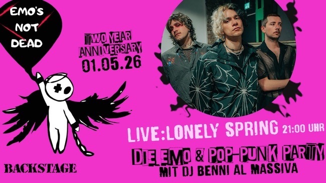 EMO’S NOT DEAD TWO YEAR ANNIVERSARY PARTY + LONELY SPRING LIVE ON STAGE!