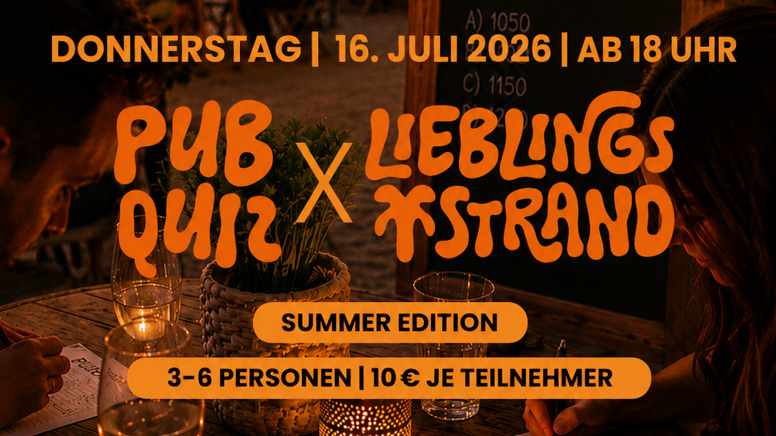 ☀️ PubQuiz x Lieblingsstrand – Runde 3! 🧠🍹