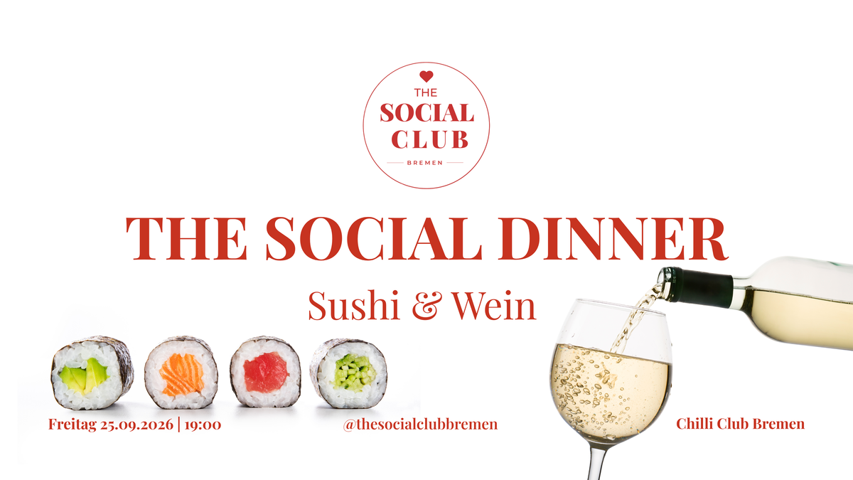 Titelbild der Veranstaltung The Social Dinner - Sushi & Wein