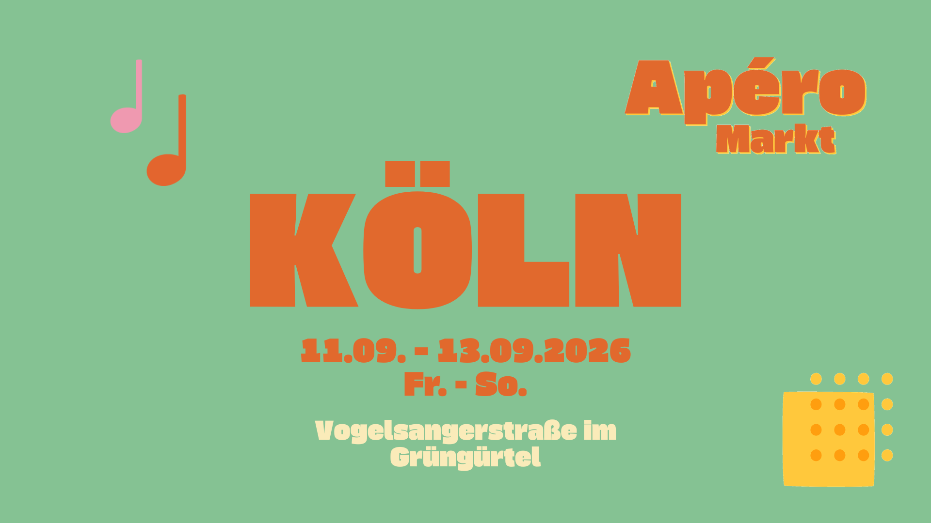 Apéro Markt Köln - Das Aperitif-Sommer-Pop-Up 11. – 13.09.2026