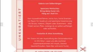 ART CONNECT: UNKURATIERT - Die Galerie zum Selberhängen: Bring deine Kunst mit. Häng auf. Stell hin.