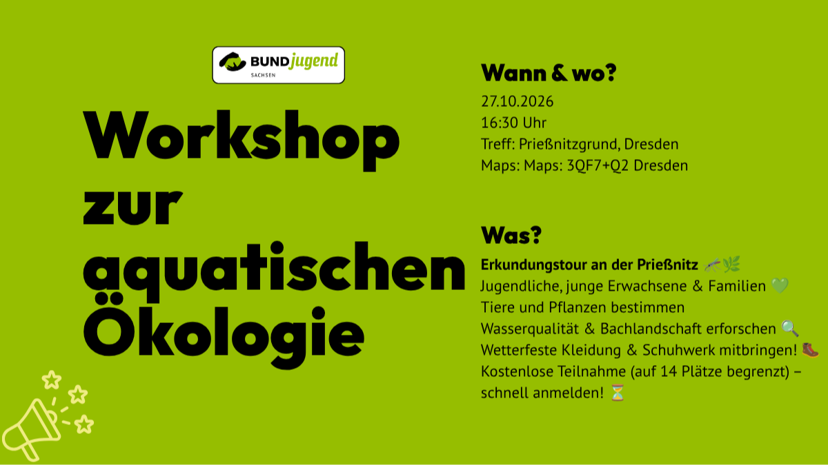 Workshop zur Aquatischen Ökologie im Prießnitzgrund