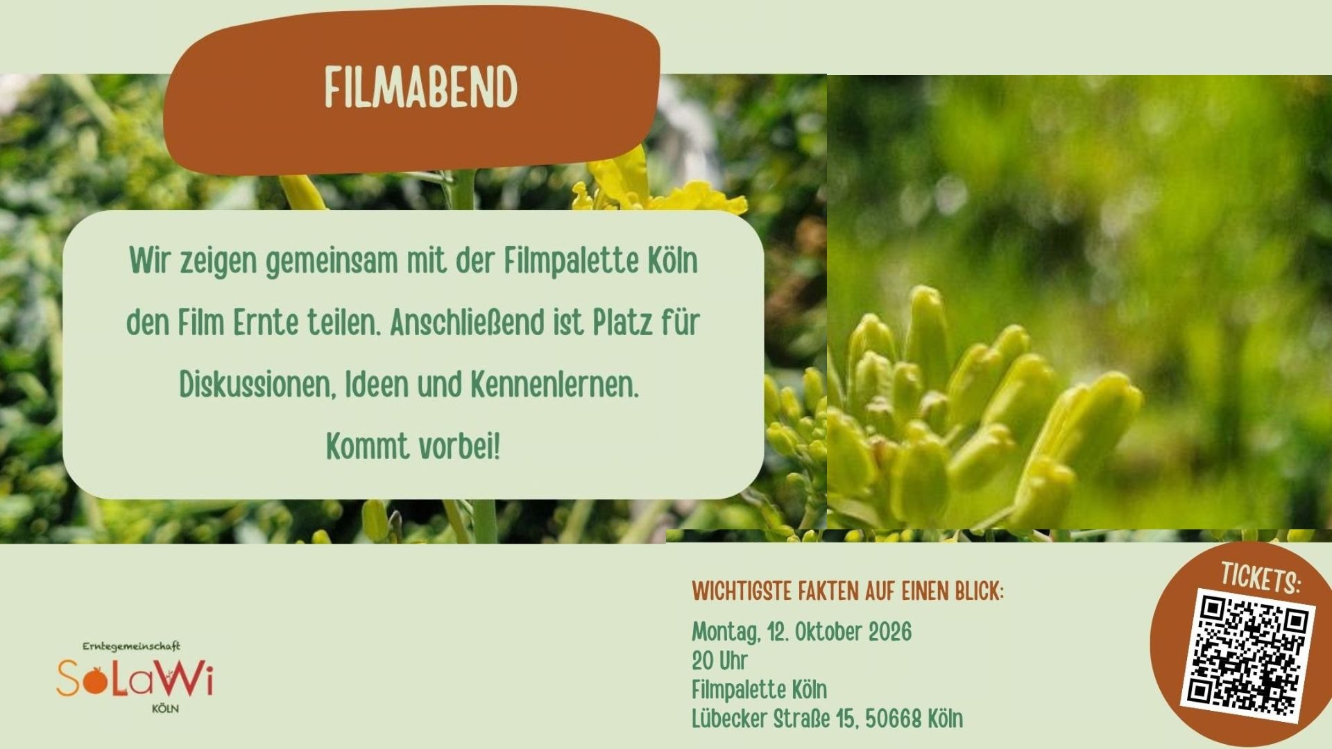 Filmabend "Ernte teilen" mit der Solidarischen Landwirtschaft Köln