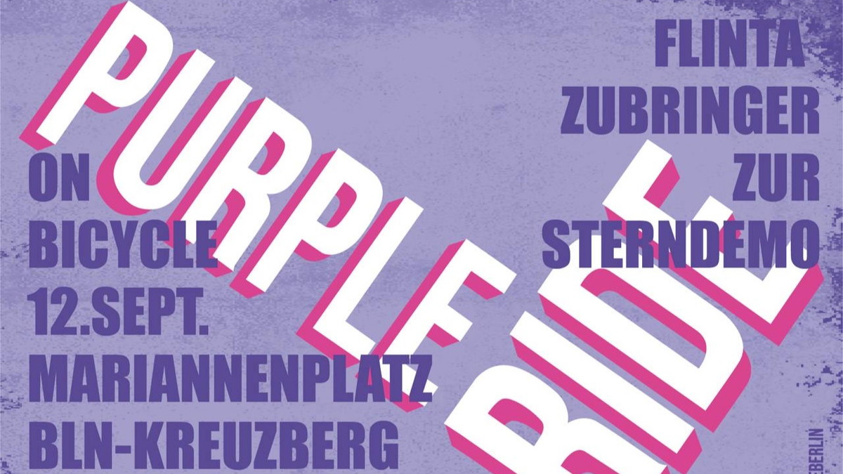 Titelbild der Veranstaltung Purple Ride Zubringer zur Sterndemo 12.9.2026 | Bike Demo (FLINTA* & queer men only)