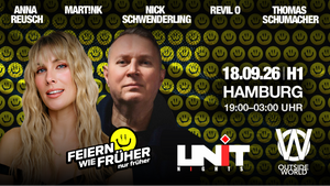 Feiern wie früher - nur früher! Der early evening Rave mit ANNA REUSCH & THOMAS SCHUMACHER